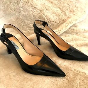 PRADA Brushed Leather Slingback Pumps